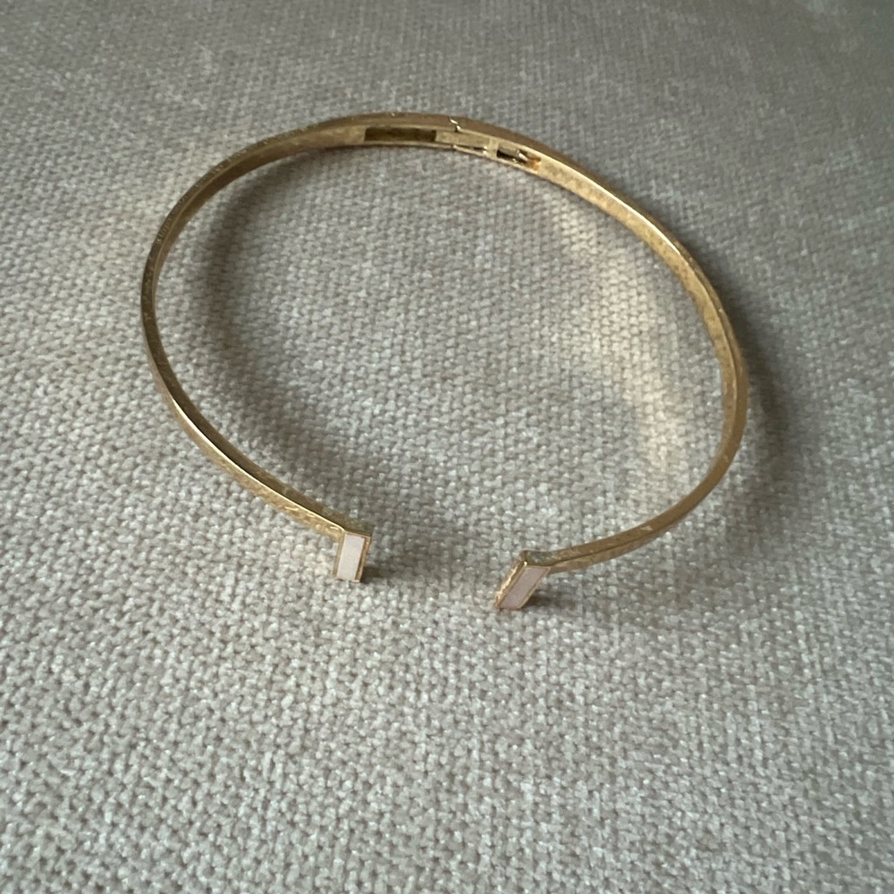 Choker Necklace - Gold with White Accent